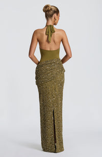 Joy Maxi Dress – Deep Olive