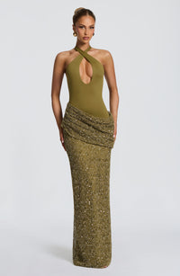 Joy Maxi Dress – Deep Olive