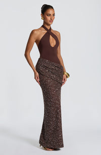 Joy Maxi Dress – Plum Brown