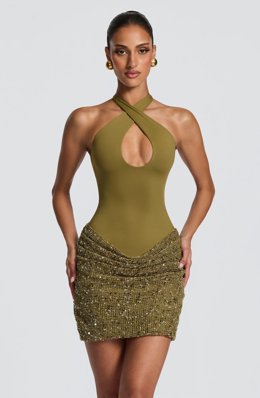 Joy Mini Dress – Deep Olive