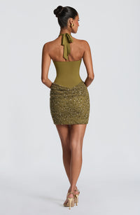 Joy Mini Dress – Deep Olive