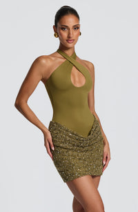 Joy Mini Dress – Deep Olive