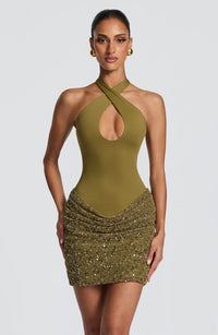 Joy Mini Dress – Deep Olive