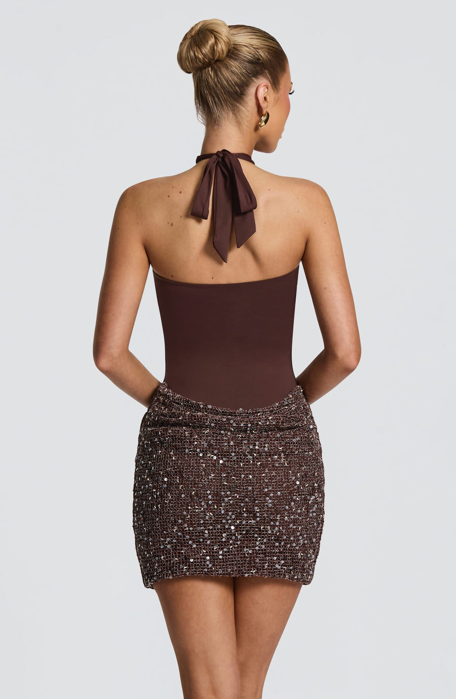 Joy Mini Dress – Plum Brown