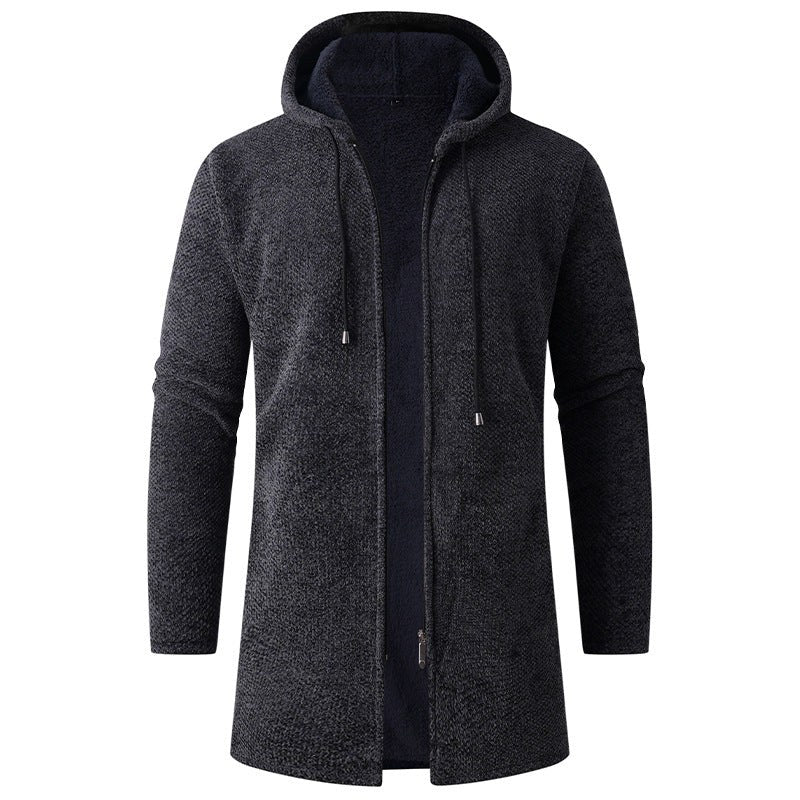 Solene Coat with Hood in Dark Grey