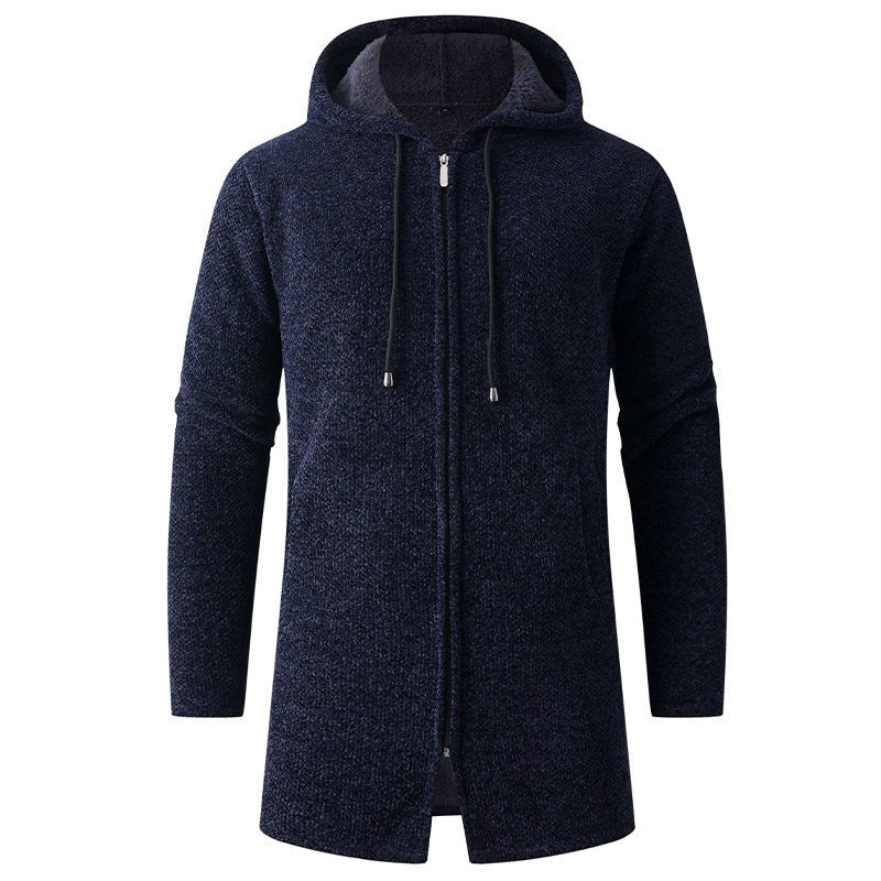 Solene Coat with Hood in Navy