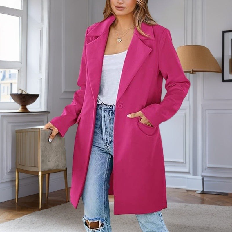 Solene Elegant Coat in Magenta