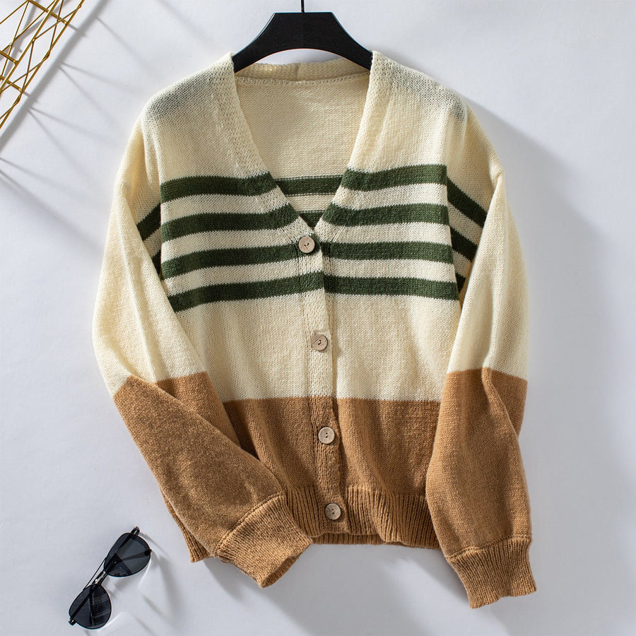Solene Knit Cardigan in Olive Green