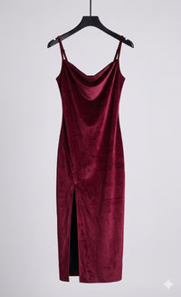 Solene Satin Evening Dress in Black