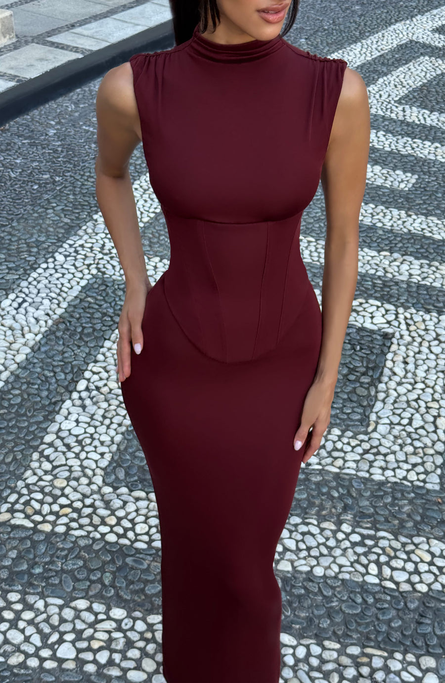 Mabel Maxi Dress – Cherry Lacquer