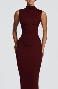 Mabel Maxi Dress – Cherry Lacquer