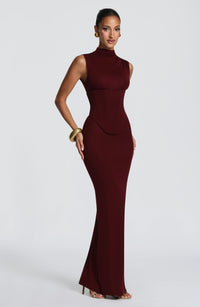 Mabel Maxi Dress – Cherry Lacquer