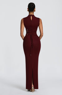 Mabel Maxi Dress – Cherry Lacquer