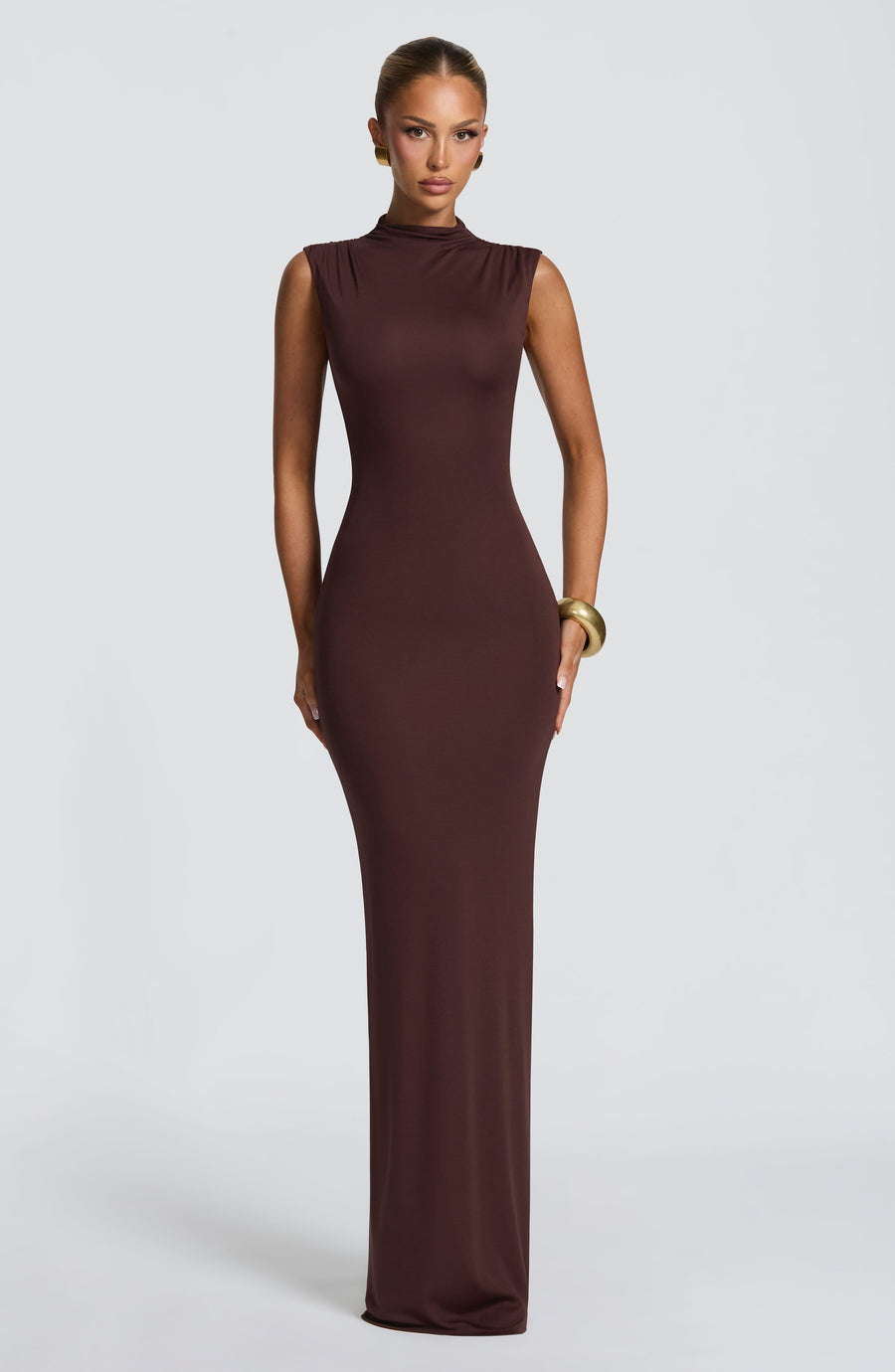 Mabel Maxi Dress – Plum Brown