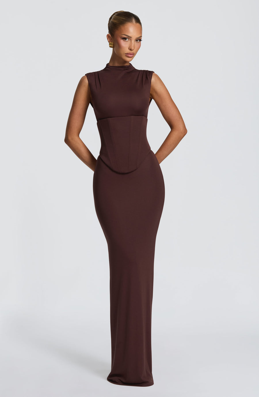 Mabel Maxi Dress – Plum Brown