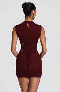 Mabel Mini Dress – Cherry Lacquer