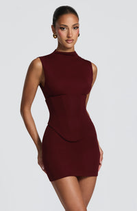Mabel Mini Dress – Cherry Lacquer
