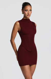 Mabel Mini Dress – Cherry Lacquer