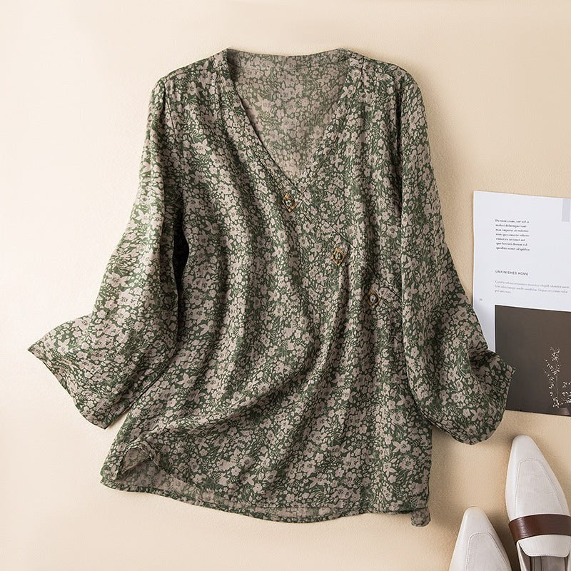 Somerset™ Button Front Relaxed Shirt in Green