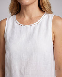 Sonia Casual Linen Dress with Crew Neck