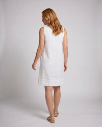 Sonia Casual Linen Dress with Crew Neck