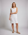 Sonia Casual Linen Dress with Crew Neck