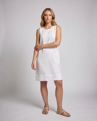 Sonia Casual Linen Dress with Crew Neck