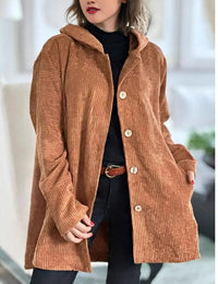 Sonia Coat with Button Front in Light Brown