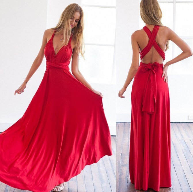 Sonia Elegant Dress in Red
