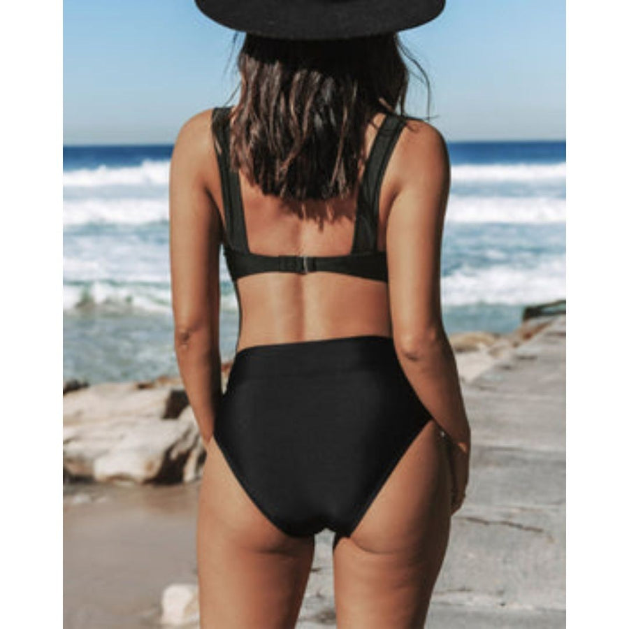 Sonia™ Solid High Waist Swimsuit in Green