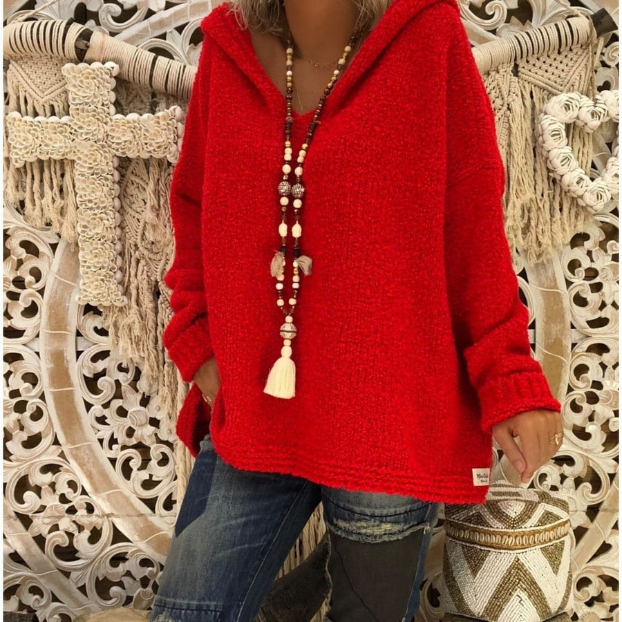 Sonja Casual Hoodie with Hood in Brown