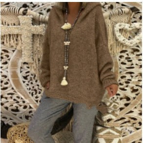 Sonja Casual Hoodie with Hood in Brown