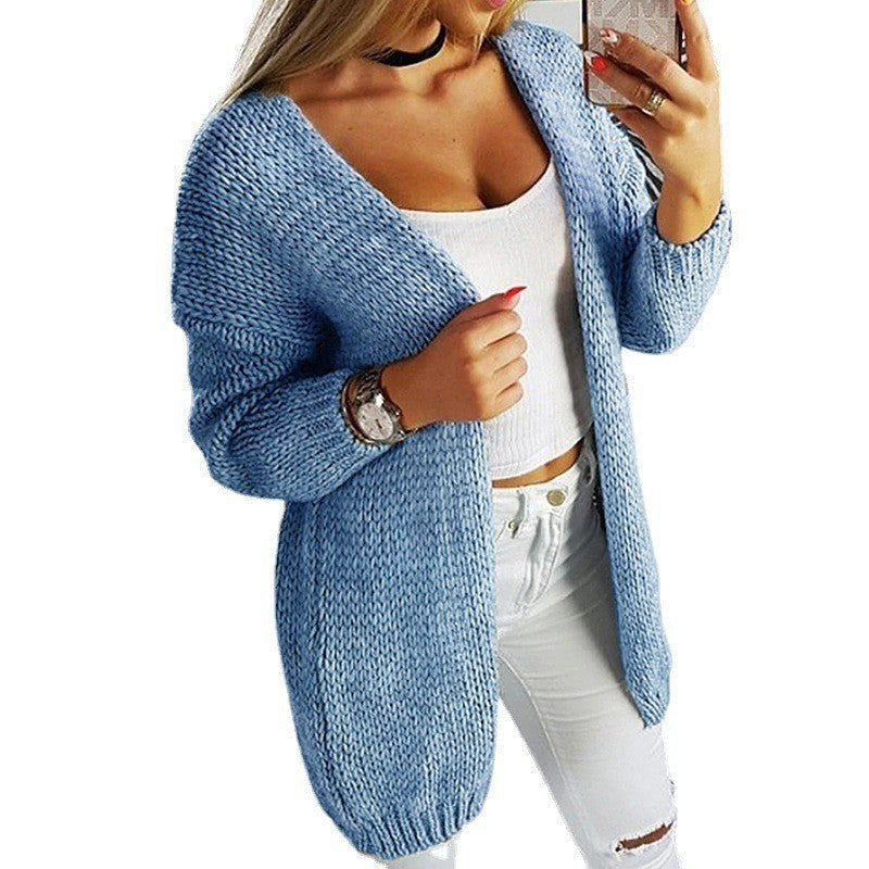 Sonja Casual Knit Cardigan in Blue
