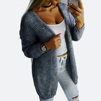 Sonja Casual Knit Cardigan in Grey Blue