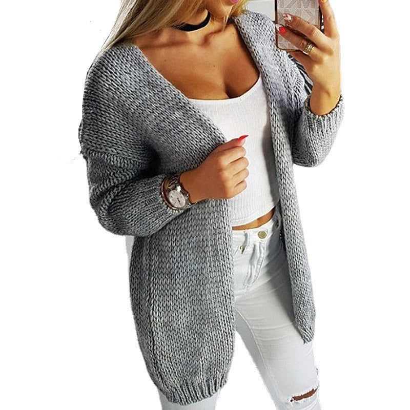 Sonja Casual Knit Cardigan in Grey