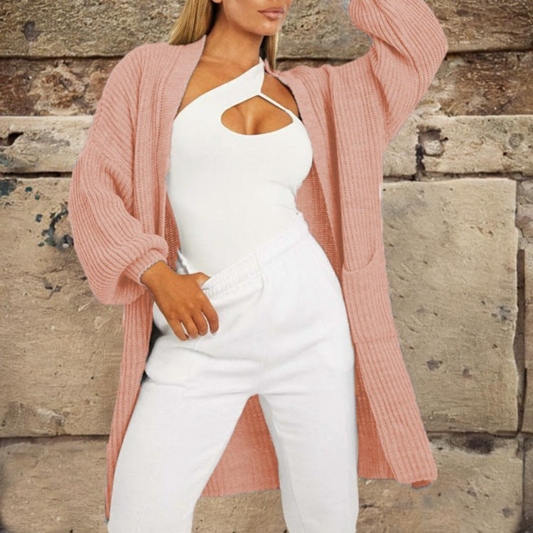 Sonja Knit Cardigan with Pockets in Pink