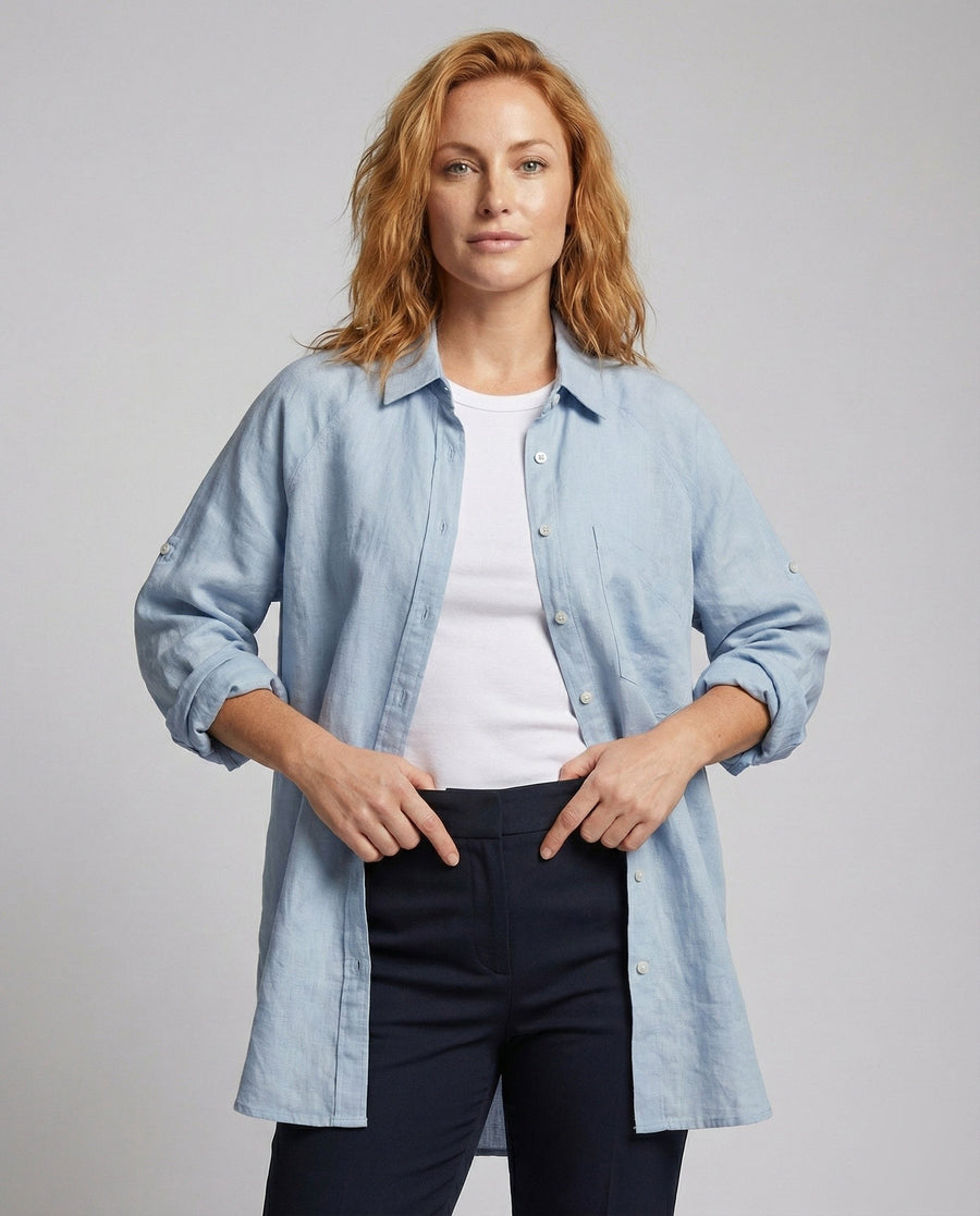 Sonja Linen Shirt with Chest Pocket