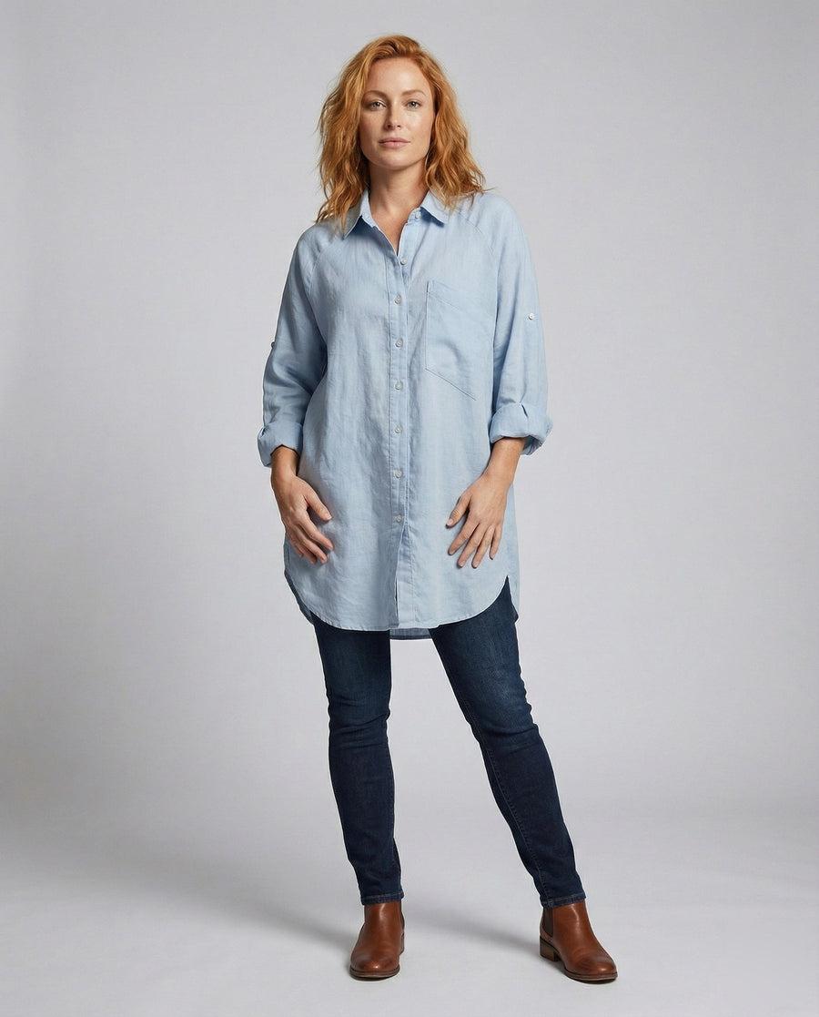 Sonja Linen Shirt with Chest Pocket