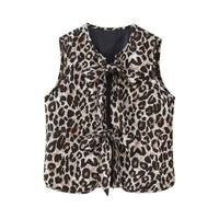 Sonja Top with Sleeveless in Leopard Print