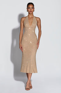 Leah Midi Dress – Gold