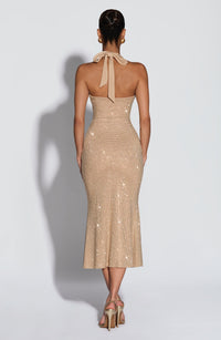 Leah Midi Dress – Gold