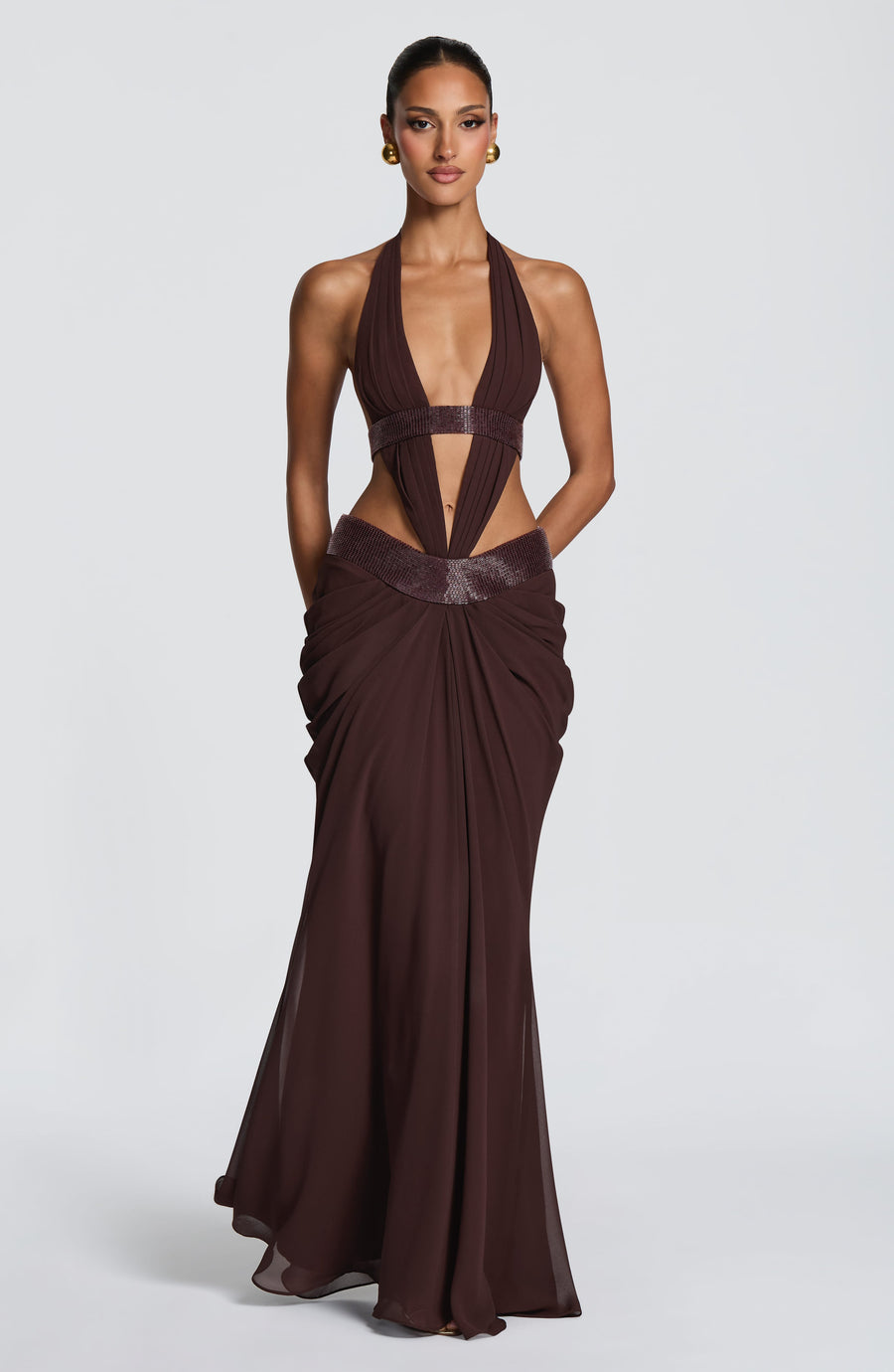 Isabelle Maxi Dress – Plum Brown