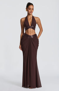Isabelle Maxi Skirt - Plum Brown