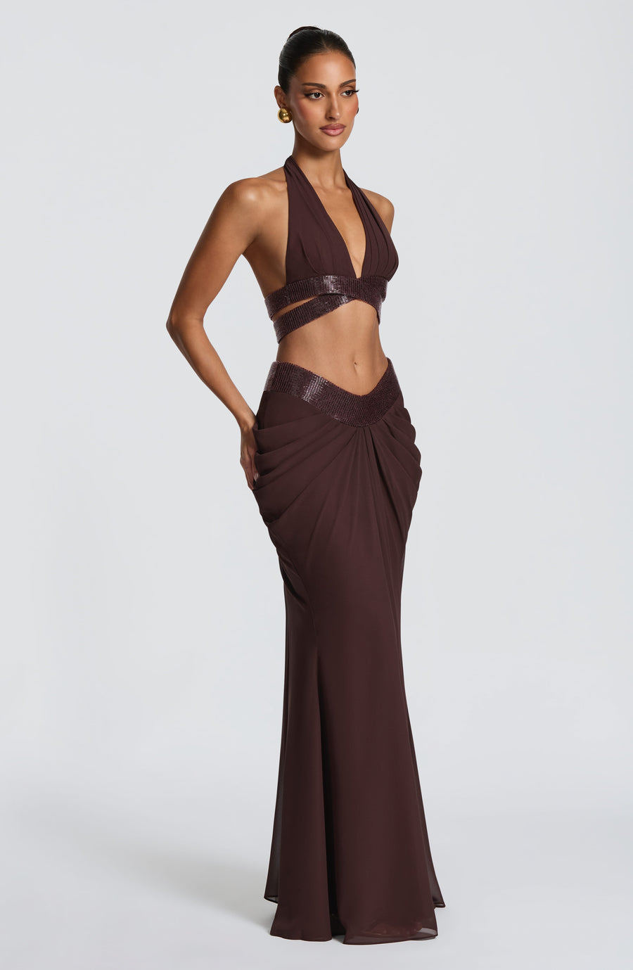 Isabelle Maxi Skirt - Plum Brown