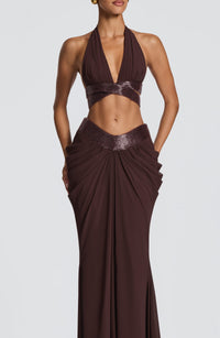 Isabelle Maxi Skirt - Plum Brown