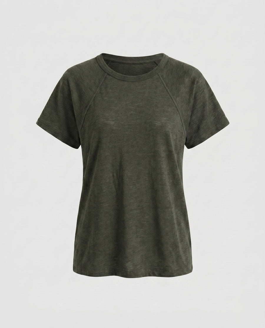 Soraya Casual Linen T-Shirt in Ivory