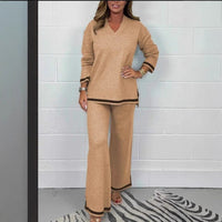 Soraya Elegant Knit Set in Khaki