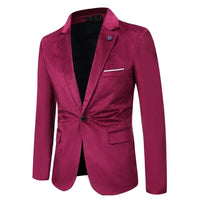Soraya Elegant Velvet Blazer in Red