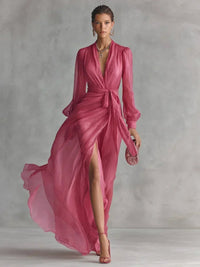 Sorelle Women's Chiffon Wrap Maxi Dress