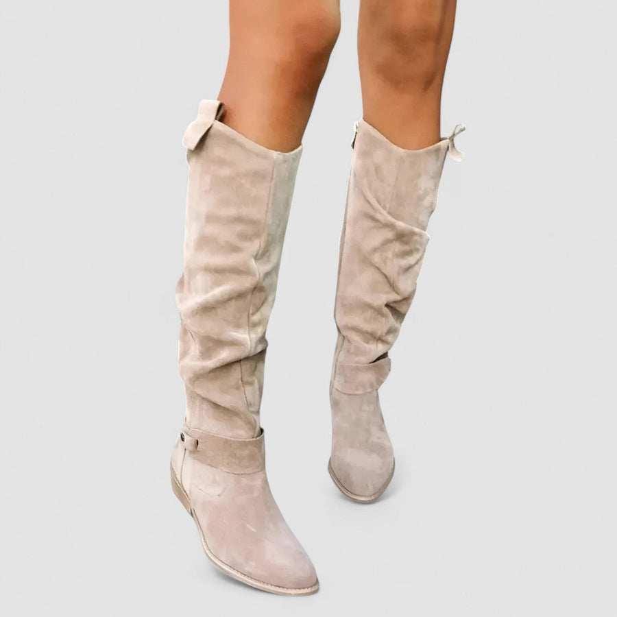 Starla Women's Knee-High Slouch Boots in Black